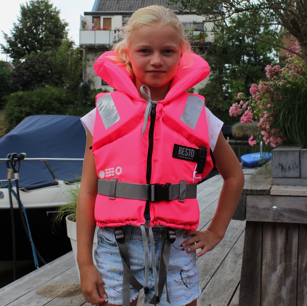 deluxe kinderreddingsvest 100n 30-40kg roze