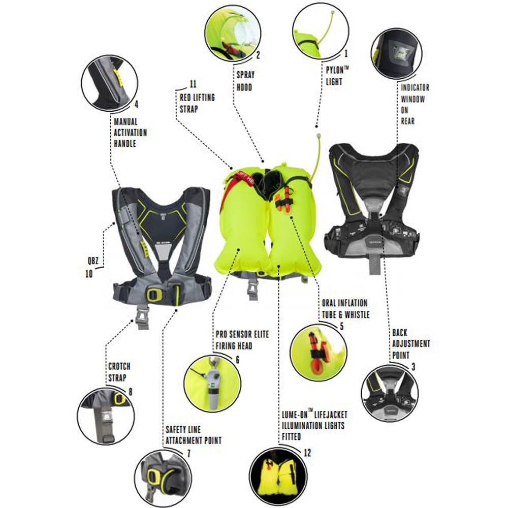 Spinlock Deckvest 6D 170N, steenkool grijs, quick release 5